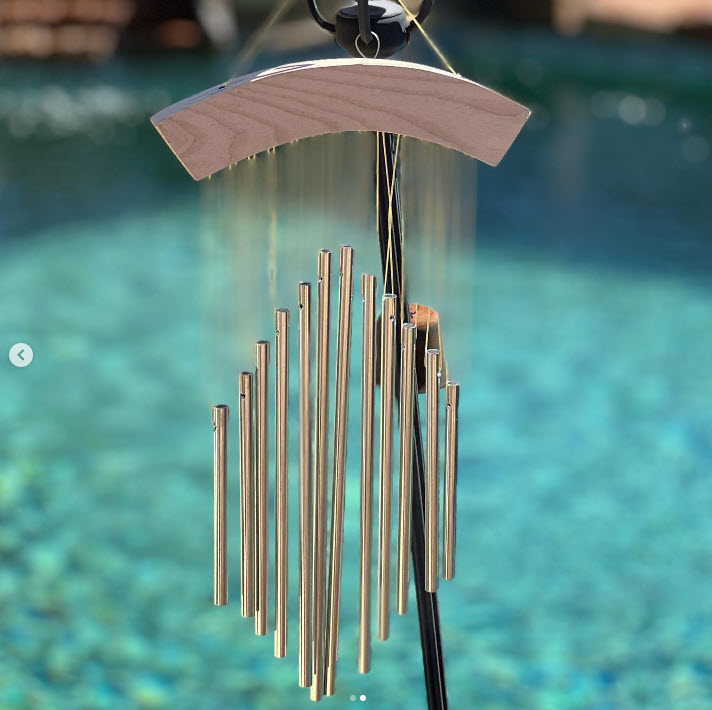 grief care - a gift of small brass wind chimes